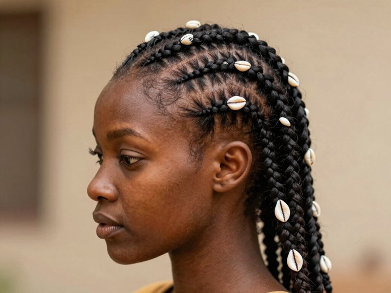 Fulani Braid Inspo That Looks Modern and Timeless 15 thread cowrie shells into braids
