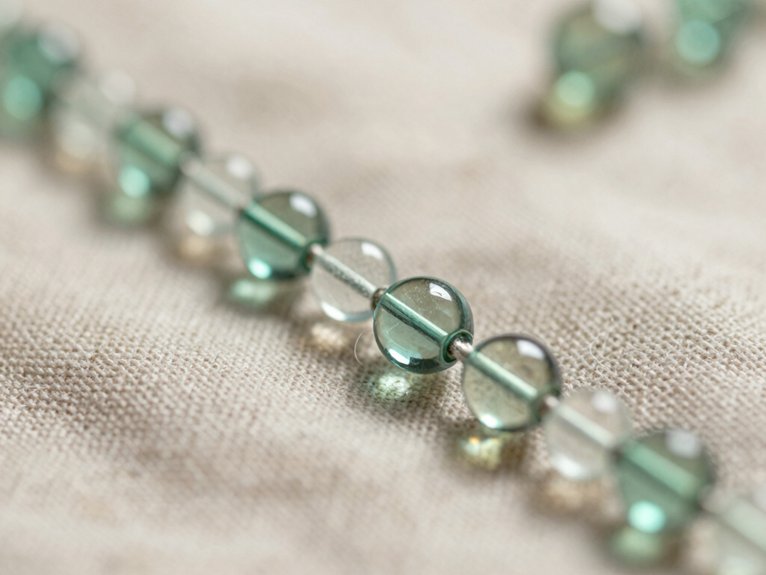thread glass beads evenly