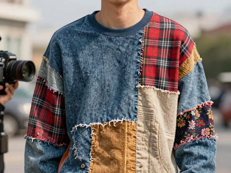 thrifted vintage patchwork hoodie