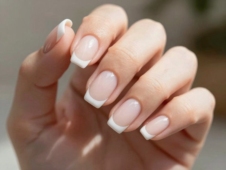 White French Tip Nails That Feel Clean and Timeless 14 time saving crisp french press ons
