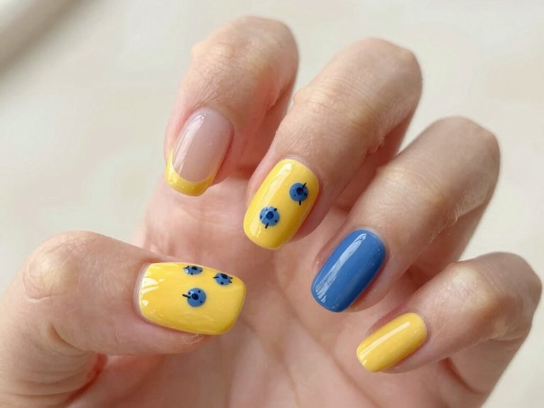 Yellow Blueberry Nails That Feel Playful and Unique 18 tiny blueberry milky nails cute