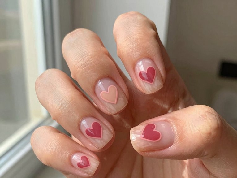 Heart Nail Designs That Look Cute and Trendy 26 tiny clean heart nail art