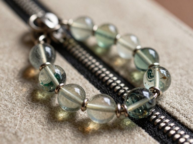 tiny glass bead zipper pulls
