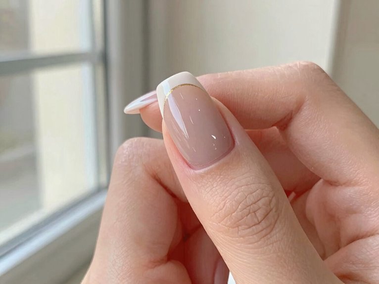 Neutral Spring Nails That Always Look Effortlessly Elegant 9 tiny gold micro french tips