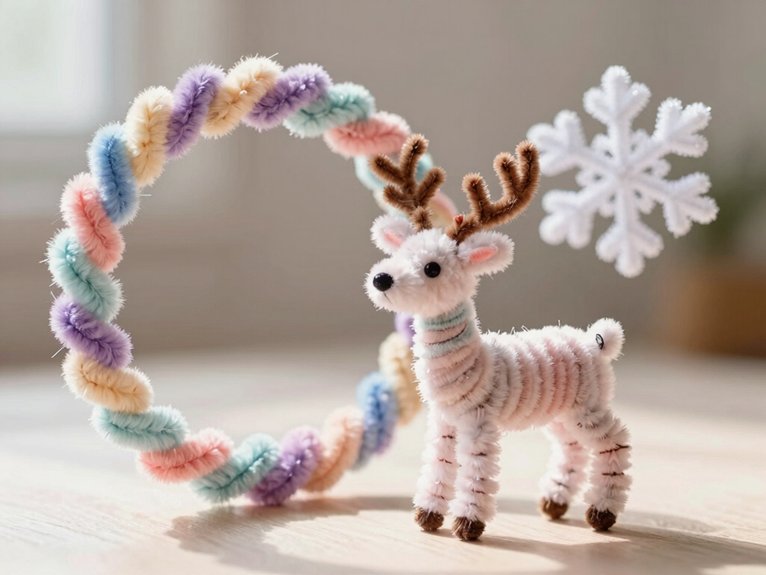 Pipe Cleaner Crafts That Are Fun and Surprisingly Creative 18 tiny green ring wreath craft