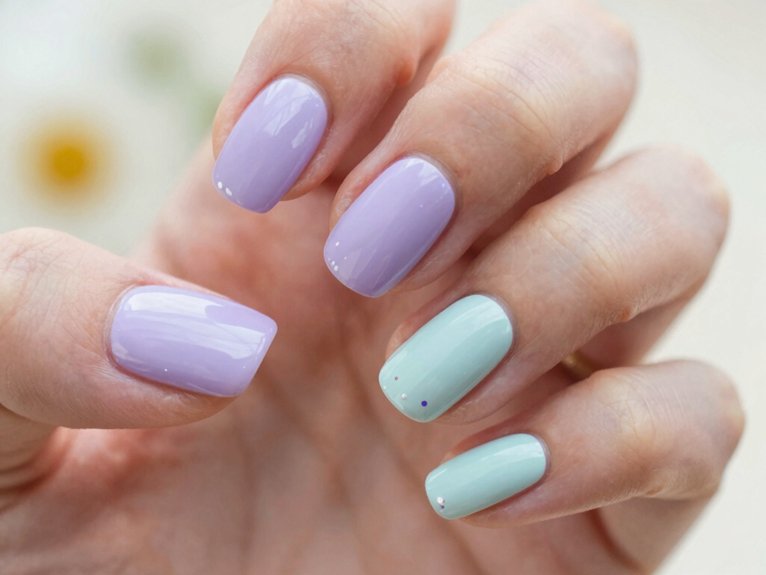 Solid Color Spring Nails That Look Clean and Chic 21 tiny spring pastel nail dots