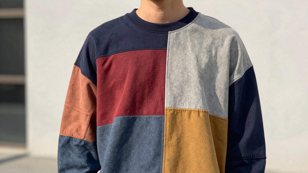 trendy unique patchwork sweatshirts