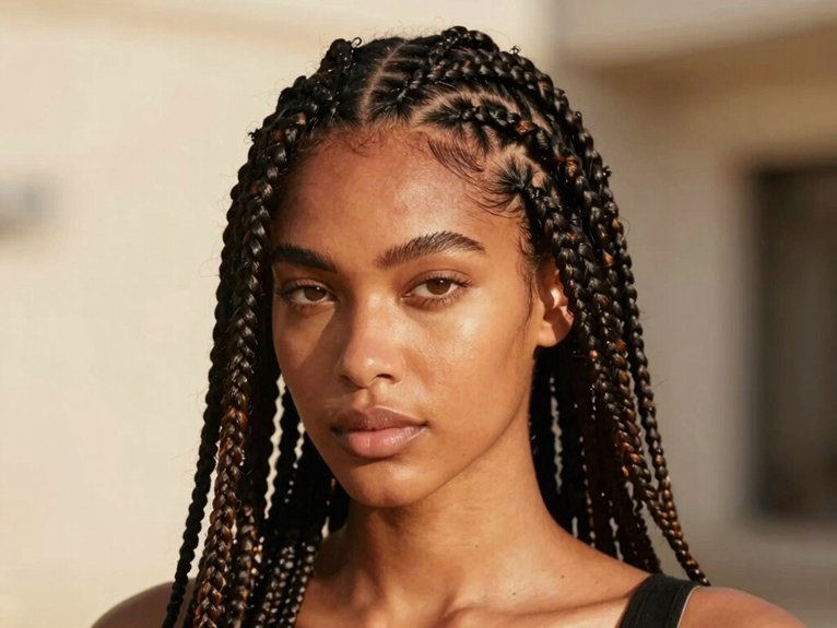 Fulani Braid Inspo That Looks Stylish and Timeless 18 triangle part fulani braids