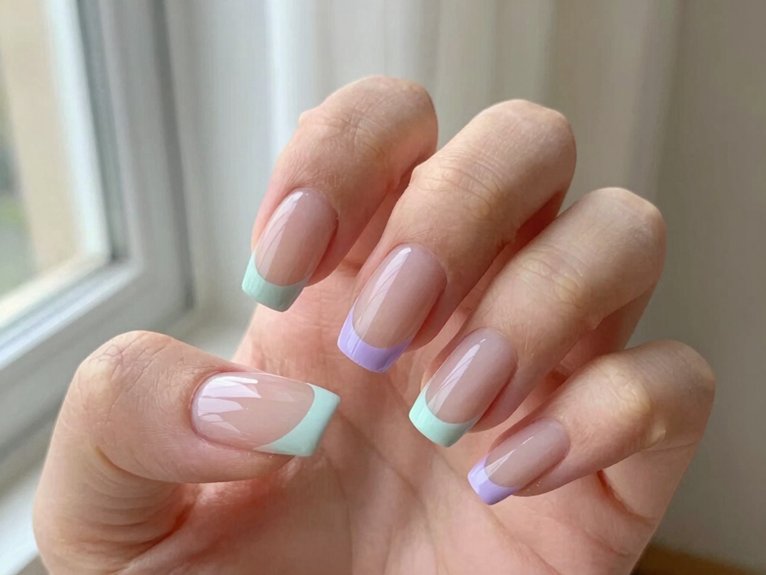 Neutral Spring Nails That Always Look Effortless 24 ultra thin pastel micro french tips