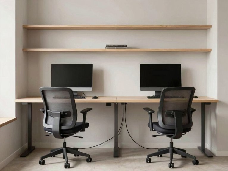 13 Small Home Office Ideas for Two That Maximize Space and Productivity 13 under desk cable management system