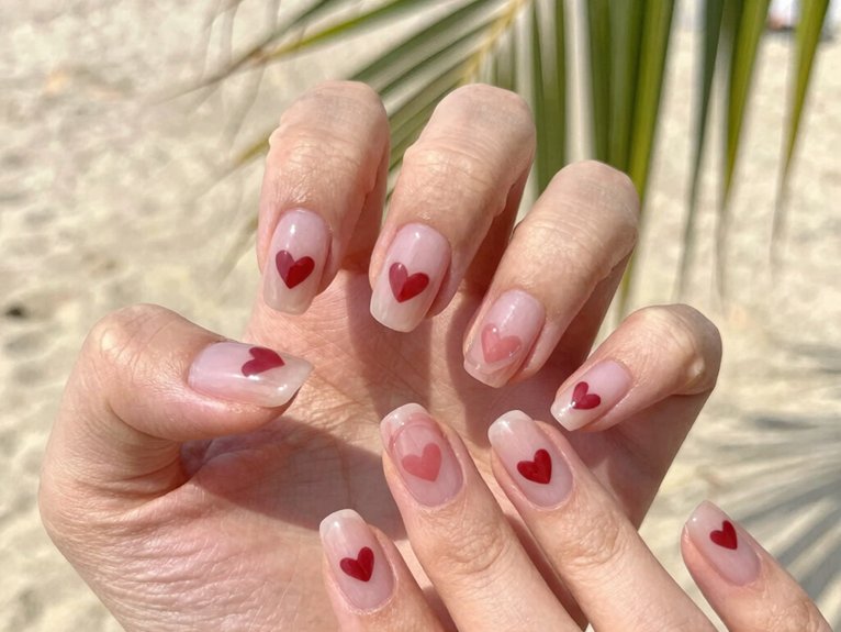 Heart Nail Designs That Look Cute and Trendy 24 vacation heart nails travel ready
