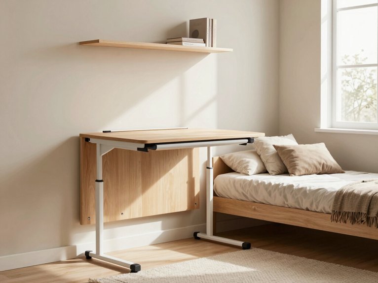 wall mounted foldable desk design