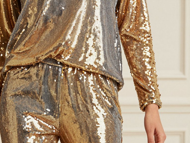 Sequin Outfit Ideas That Shine Without Feeling Overdone 10 warm gold hardware harmony