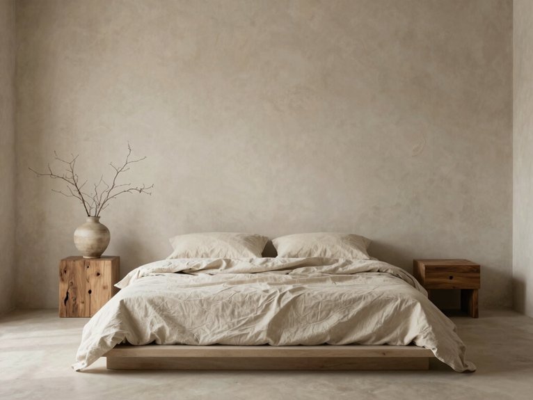 12 Minimalist Wabi-Sabi Bedroom Design Ideas for a Calm and Intentional Space 2 warm neutral palette with accents