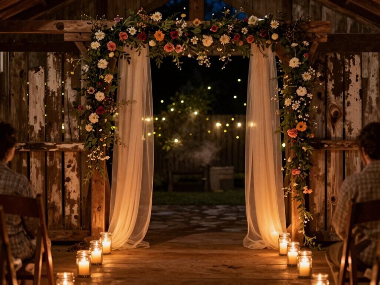 Rustic Wedding Decor Ideas That Feel Warm and Romantic 19 warm overhead string lights
