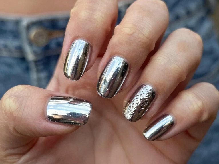 Country Concert Nails That Feel Bold and Fun 6 warm western chrome shine nails