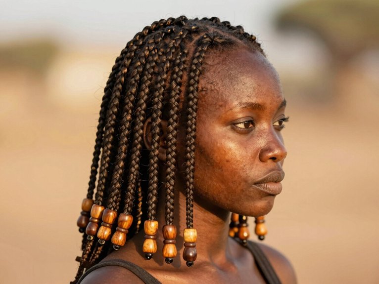 Fulani Braid Inspo That Looks Stylish and Timeless 3 wooden bead fulani braids