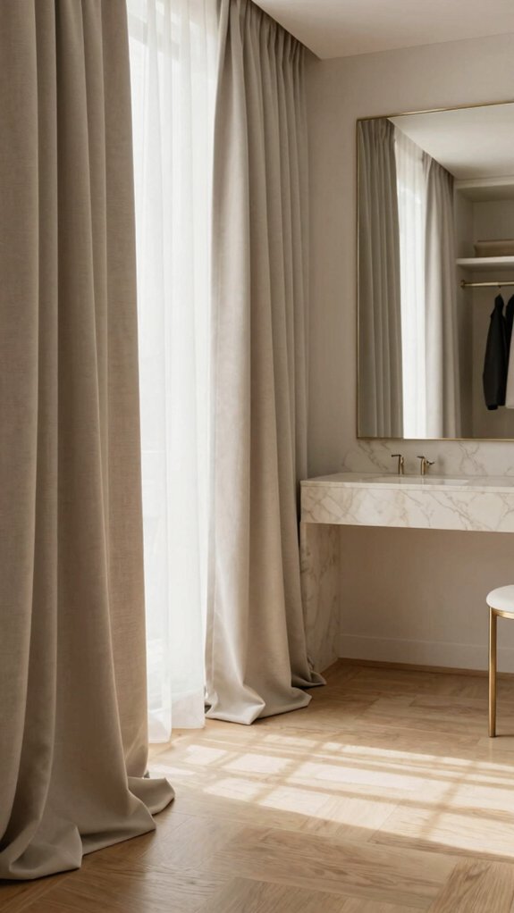 15 Modern Dressing Room Design Ideas for Every Home Size 13 airy linen dressing privacy