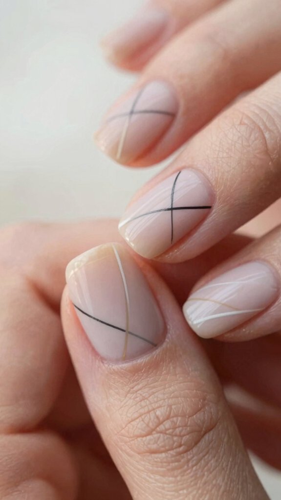 17 Short Nail Designs That Prove Less Really Is More 8 airy neon line art