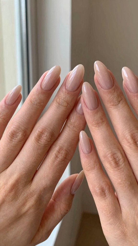 Almond vs Coffin Acrylic Nails Which Shape Is Best for You? 4 almond nude lengthening effect
