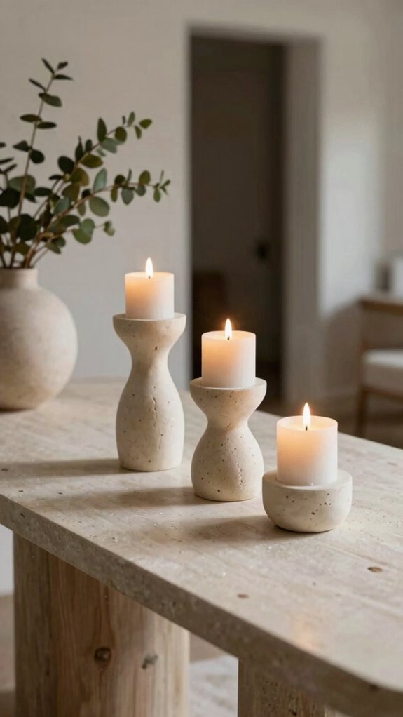 15 Modern Entryway Table Decor Ideas for a Clean and Elegant Look 11 artful sculptural candle display