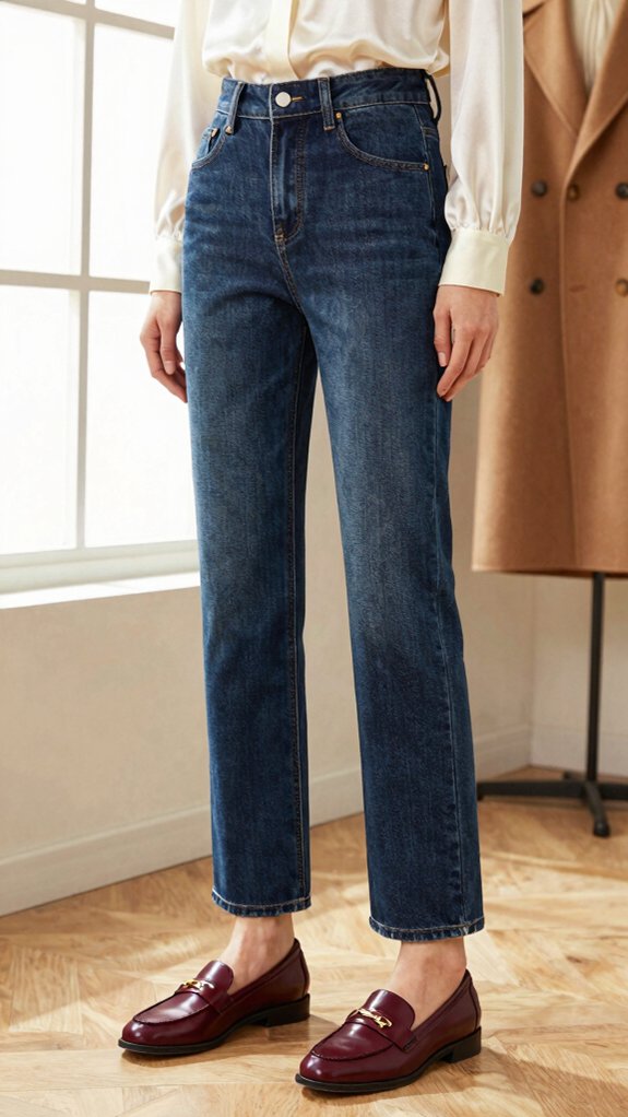 17 Outfit Ideas That Make Straight-Leg Jeans Look Expensive 12 black loafers fitted denim
