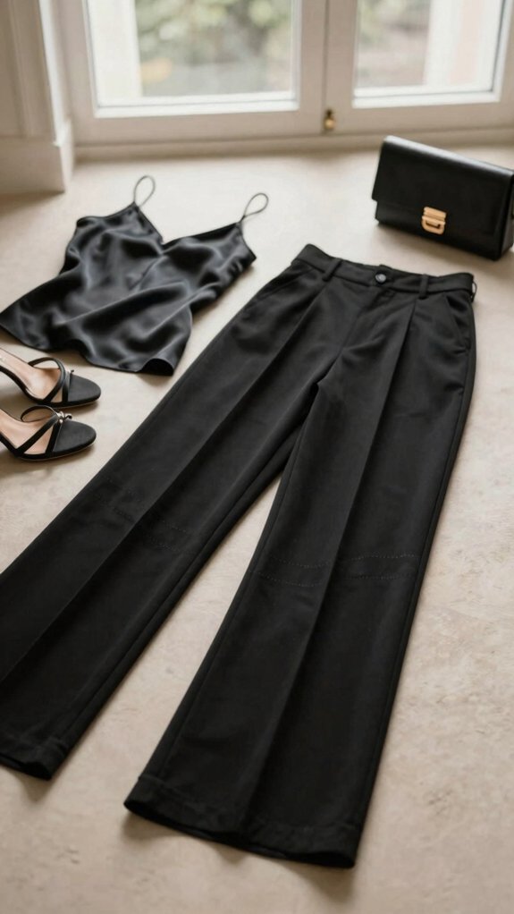 Night Out Outfit Ideas That Make Getting Ready So Much Easier 2 black tailored wide leg pants