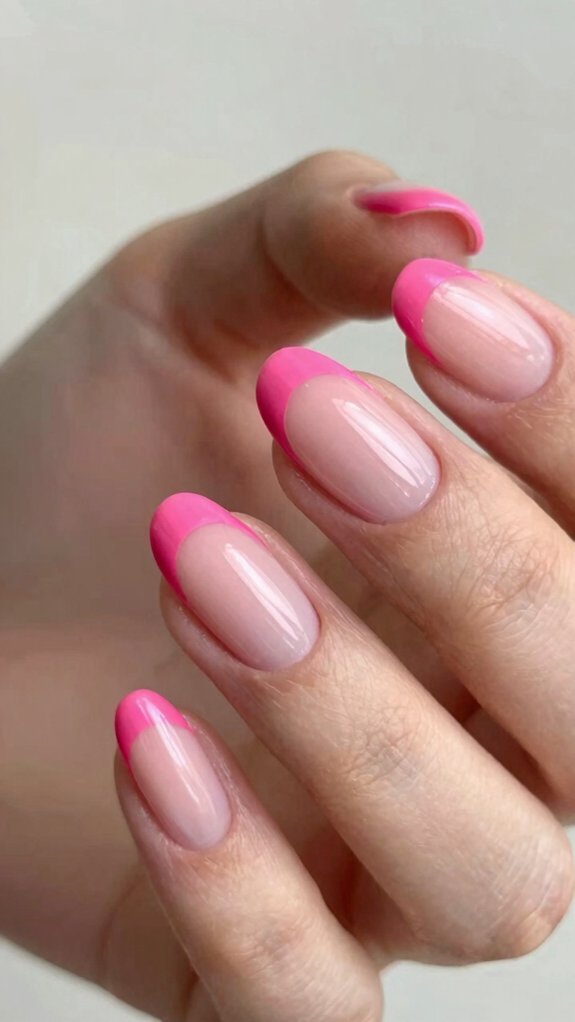 Pink French Tip Nails That Feel Soft, Elegant, and Modern 2 bold hot pink french tips