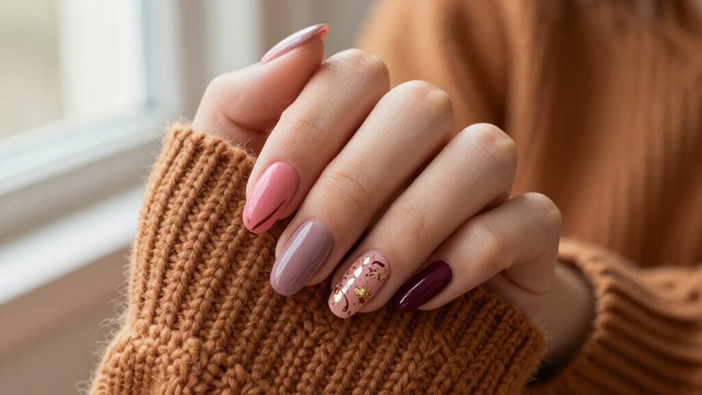 bold pink fall nail ideas