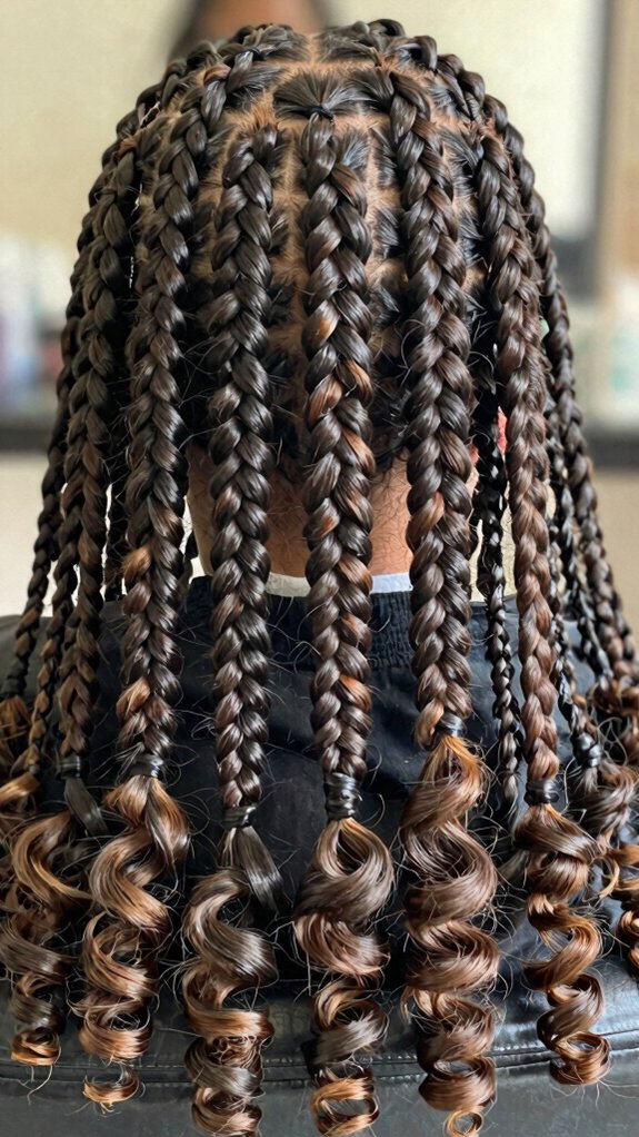 15 Box Braids Hairstyles You’ll Want to Save for Your Next Appointment 9 bouncy curly ends braids