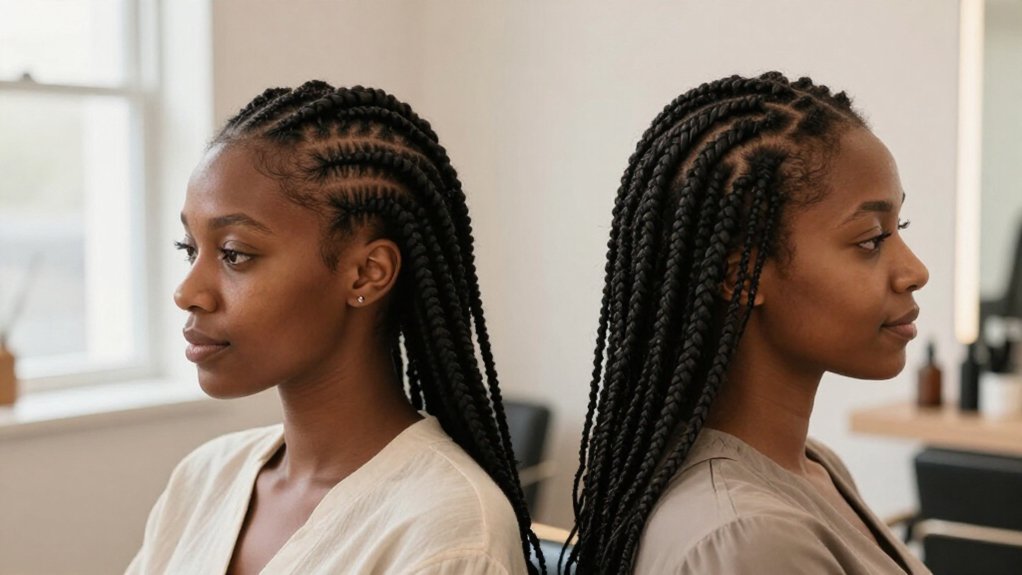 box braids vs knotless