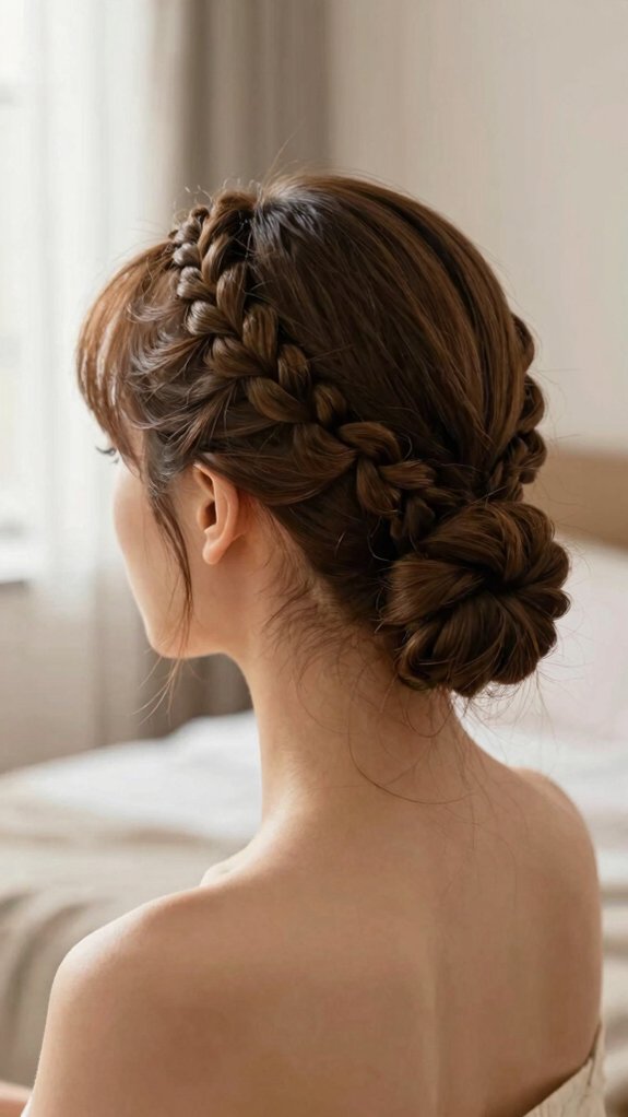 braided low bun in minutes