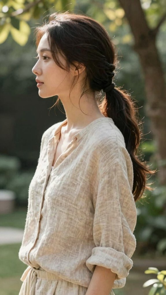12 Braided Ponytail Ideas That Work for Weddings, Work, and Weekends 11 braided low ponytail weekend