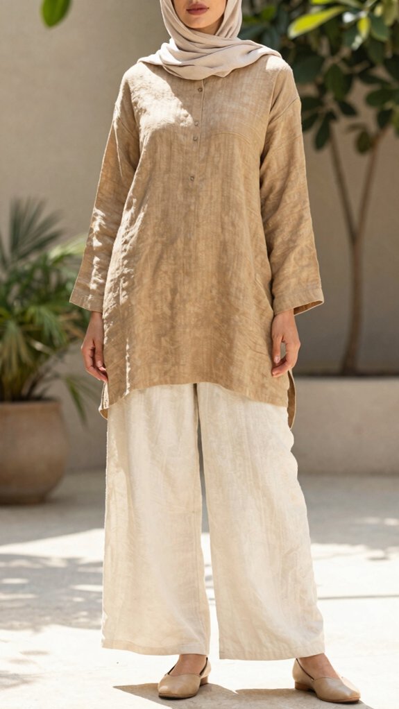 breathable modest linen outfit