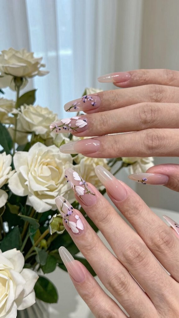 Long Acrylic Nails That Never Look Overdone 4 breathable pastel floral acrylics