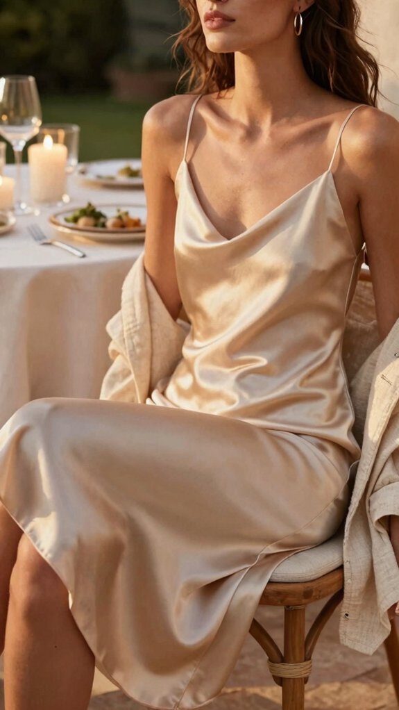 breezy satin slip dress