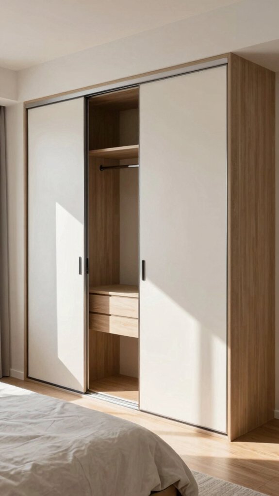 17 Sliding Door Wardrobe Designs for a Modern and Organized Bedroom 6 bright glossy beige wardrobe
