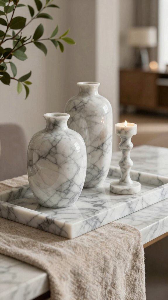 bright marble veining decor