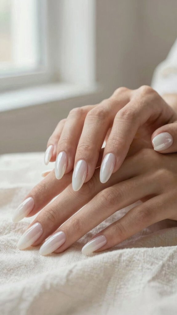 Almond Acrylic Nails That Make Every Hand Look Elegant 2 bright milky almond acrylic finish