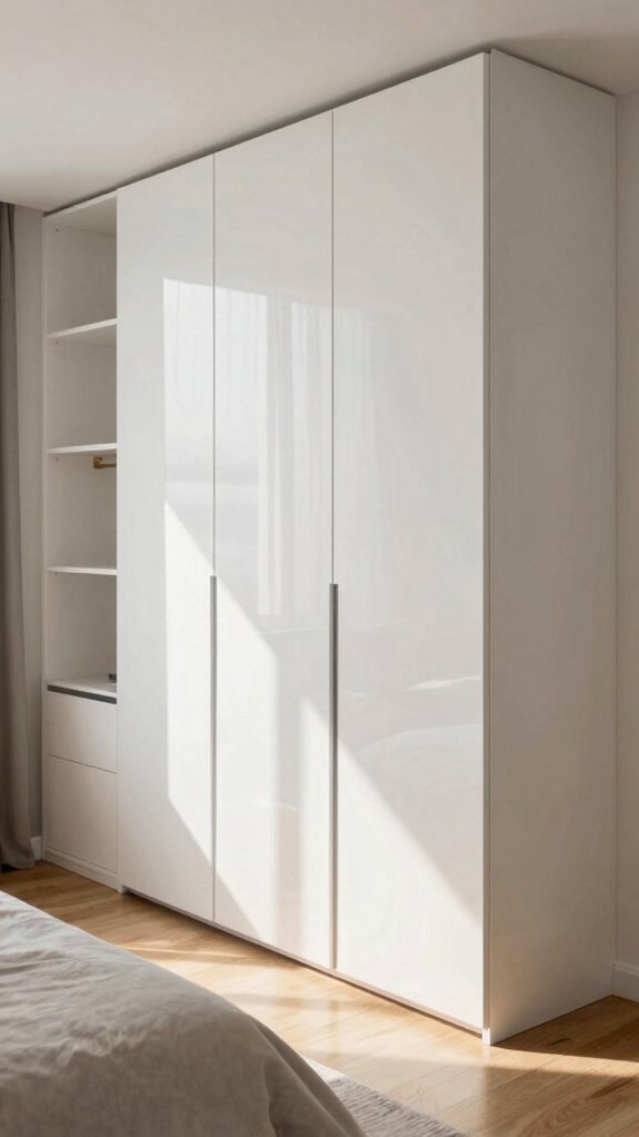 17 Sliding Door Wardrobe Designs for a Modern and Organized Bedroom 8 bright white glossy wardrobe