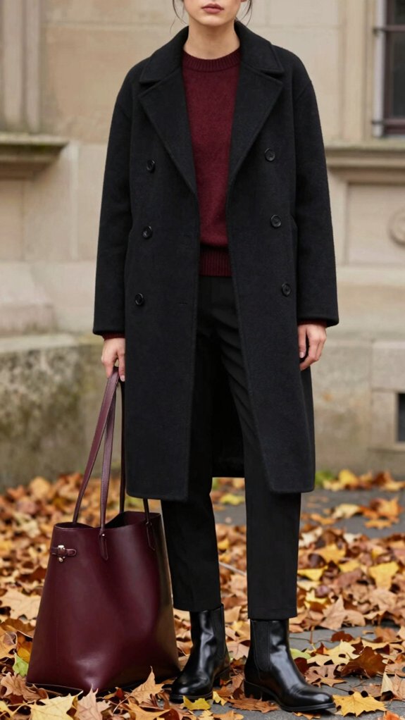 burgundy and black cozy drama