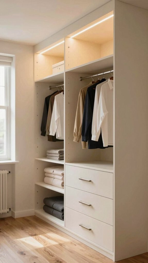 19 Small Dressing Room Design Ideas That Maximize Storage 18 ceiling height overhead storage
