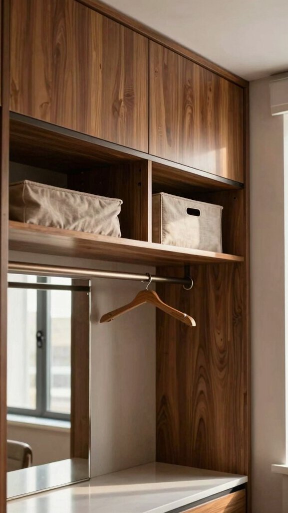 19 Small Dressing Room Design Ideas That Maximize Storage 5 ceiling storage for bulky textiles