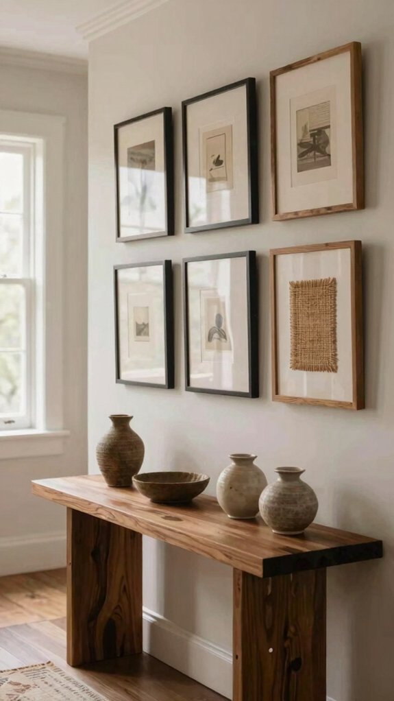 centered bold framed entryway art