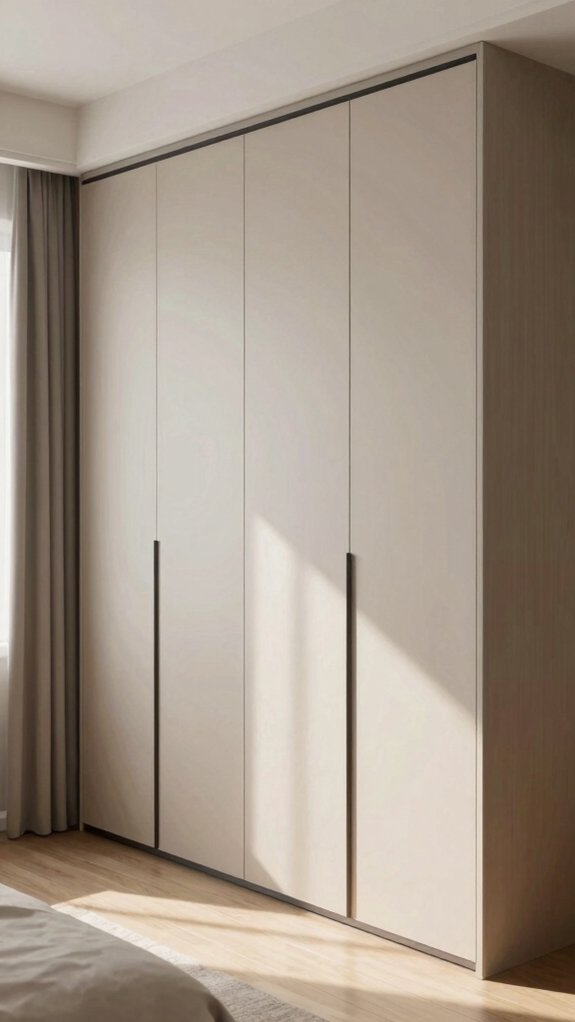 17 Sliding Door Wardrobe Designs for a Modern and Organized Bedroom 1 champagne matte grid wardrobe