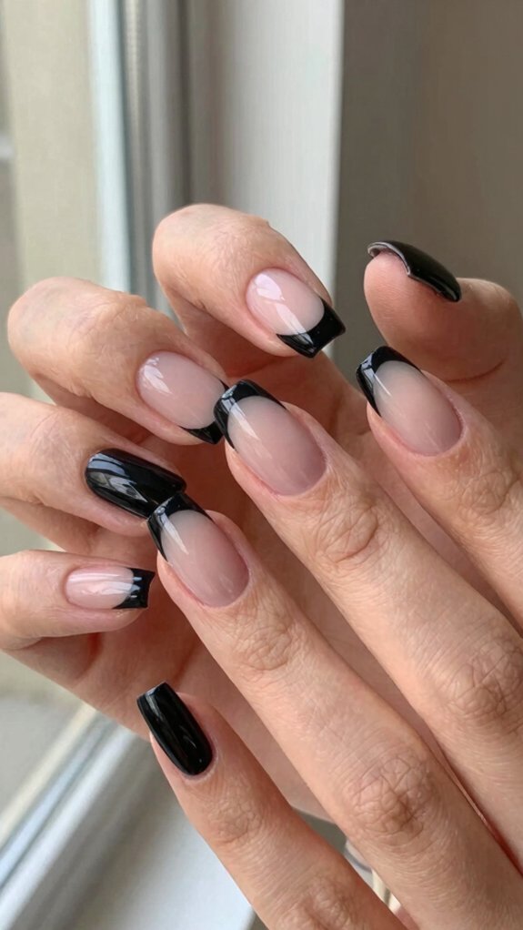 13 French Nail Designs That Feel Fresh and Modern 8 chic black french tips