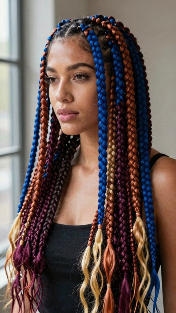 Box Braids Colors That Completely Transform Your Look 10 chocolate cherry knotless glow