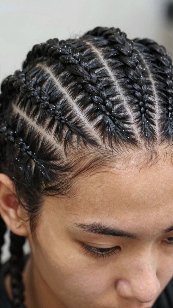 Braided Cornrow Hairstyles That Combine Style and Protection 4 classic cornrow zigzag upgrade