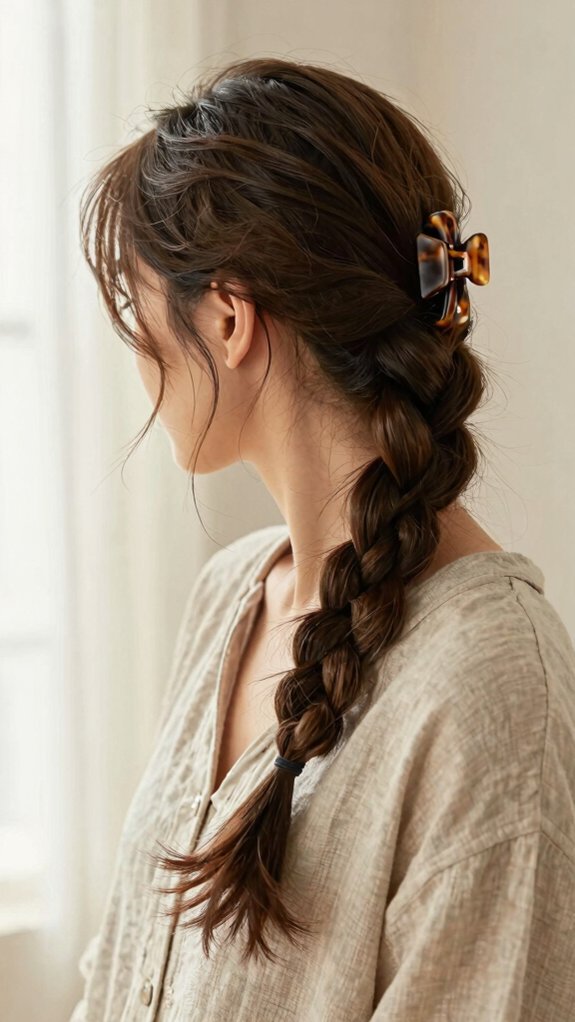 13 Quick Braided Hairstyles Perfect for Busy Weekdays 9 claw clip protective braid updo