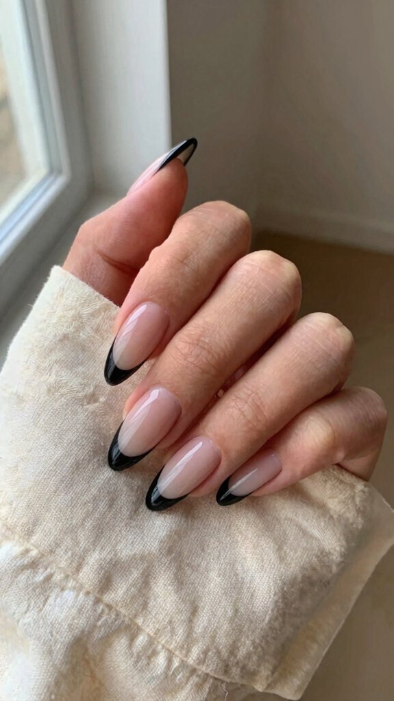 Black Stiletto Nails That Make a Statement Without Feeling Too Bold 4 clean black micro french tips